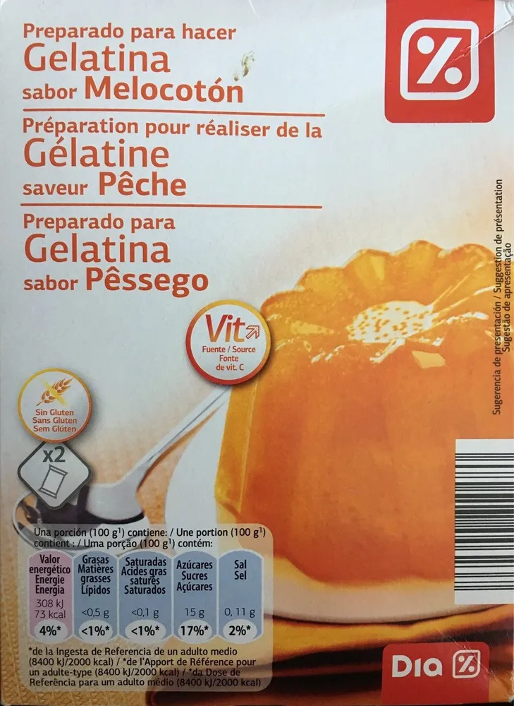 Gélatine Saveur Pêche