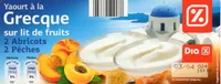 Yaourt à la Grecque sur Lit de Fruits (2 Abricots, 2 Pêches)