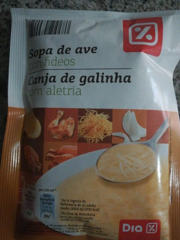 Sopa de ave con fideos