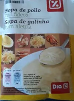 Sopa de pollo con fideos