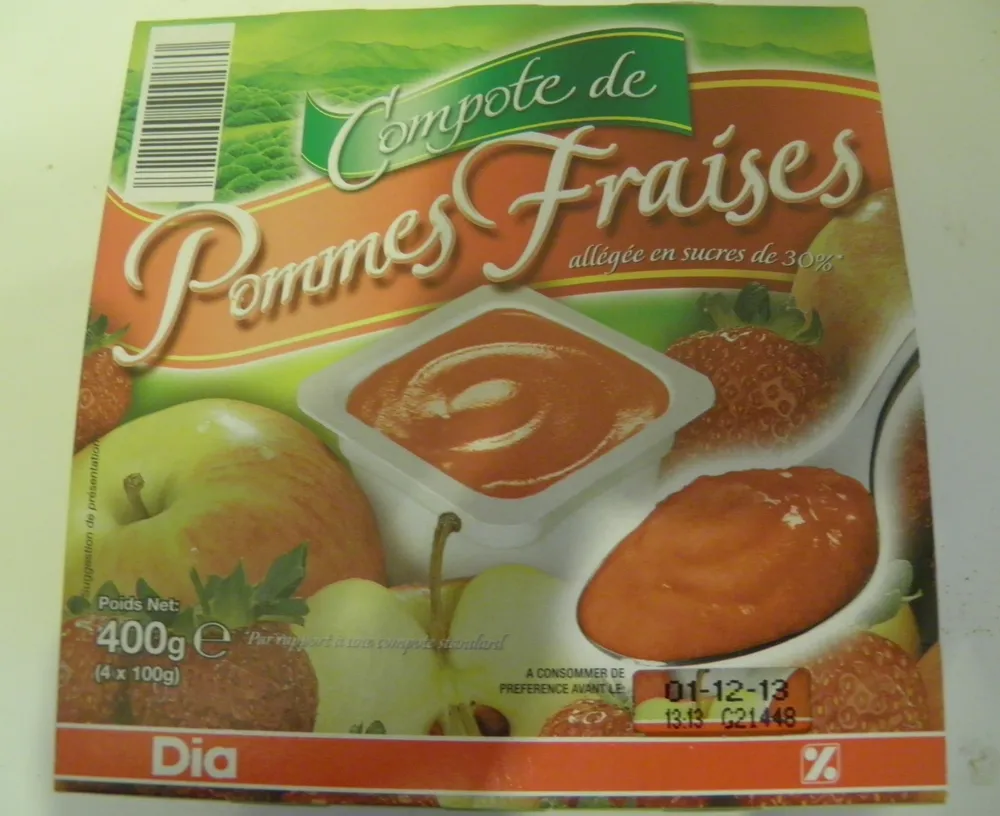 Compote de pommes fraises