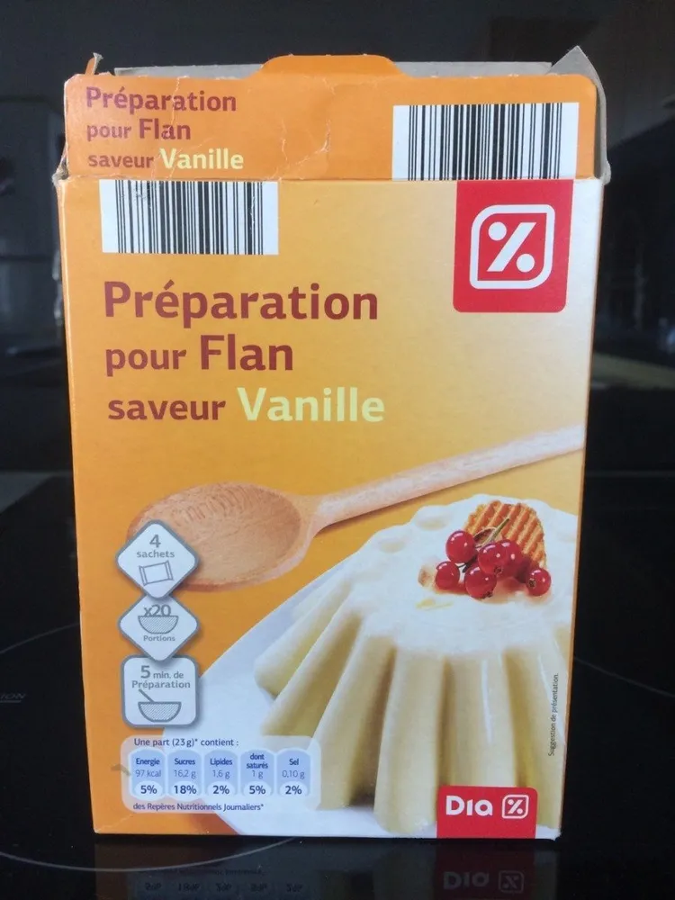 Preparation pour flan saveur vanille