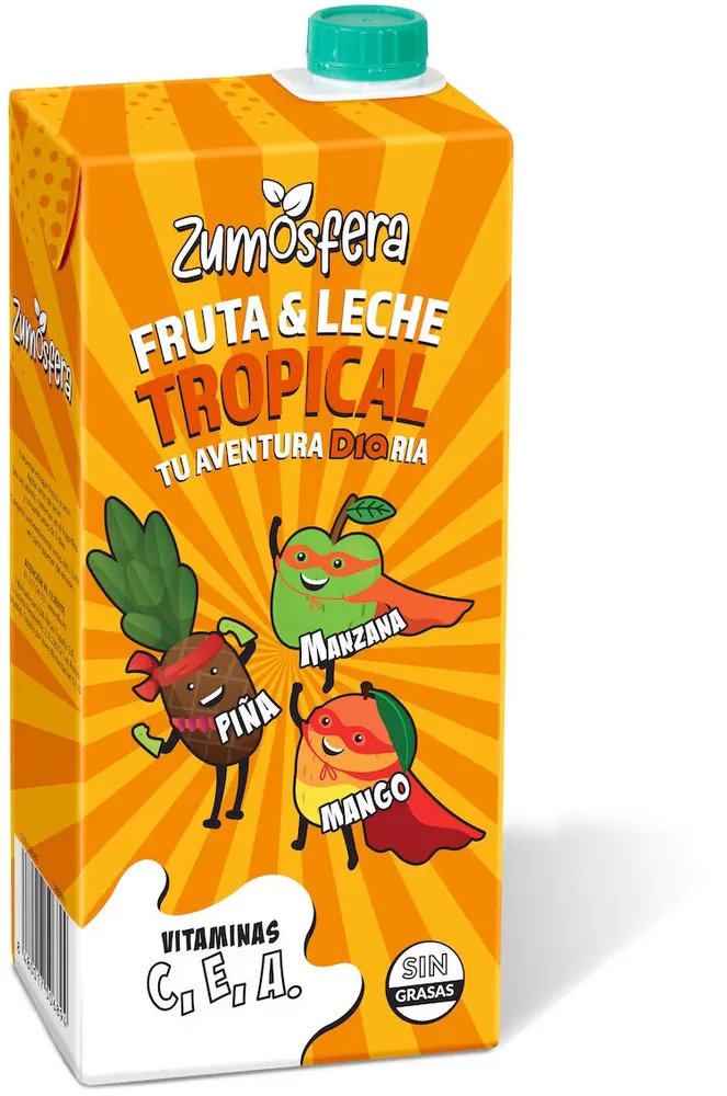 Leche y fruta (sin grasas)