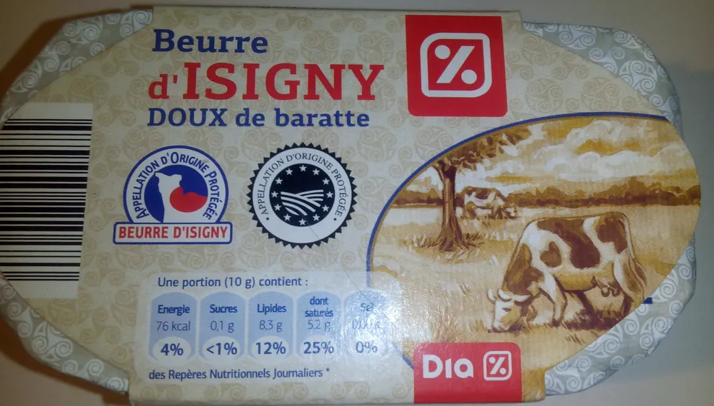 Beurre d'Isigny doux de baratte