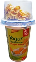 Yogur descremado con copos de maíz