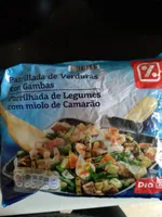 Parrillada de verduras con gambas