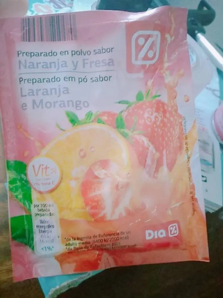 Preparado en polvo sabor Naranja y Fresa
