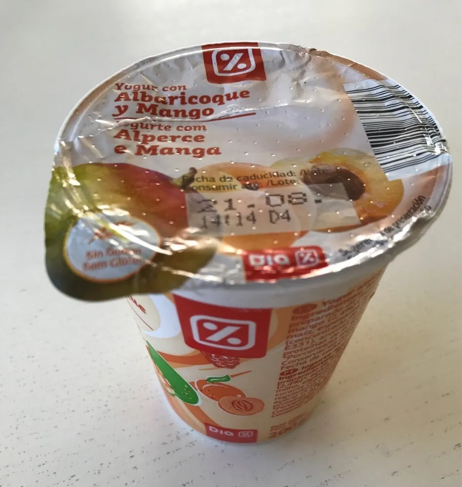 Yogur con albaricoque -mango envase 200 gr