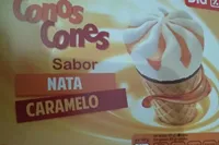 Conos sabor nata y caramelo