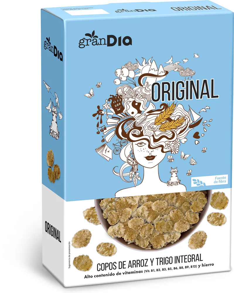 Copos de arroz y trigo integral original