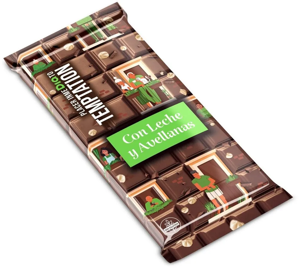 Tableta de chocolate con leche y avellanas