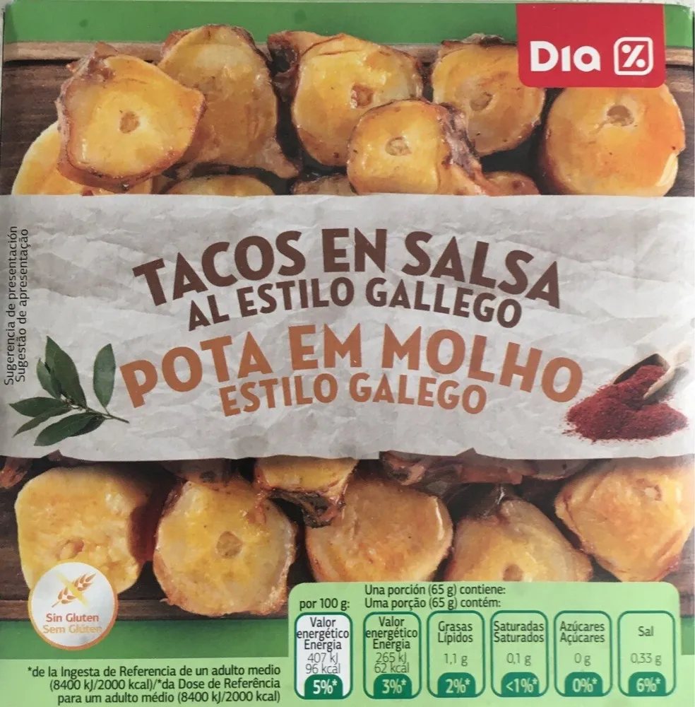 Tacos en salsa estilo gallego