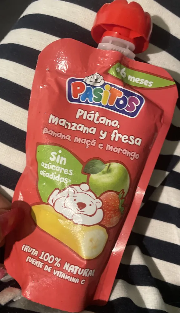 Plátano, manzana y fresa