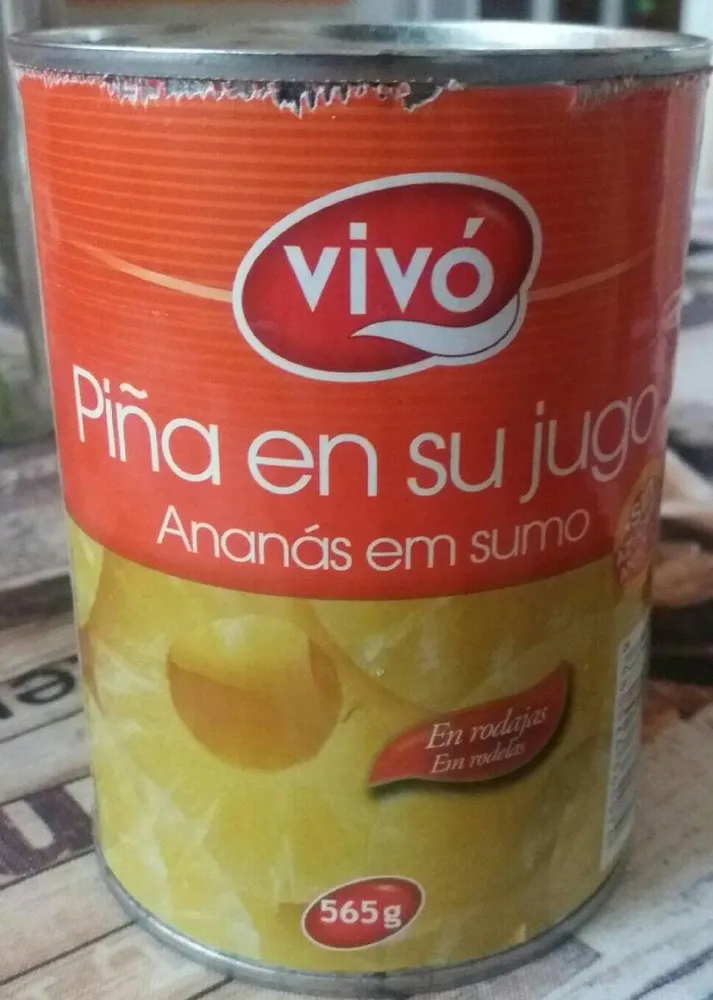 Piña en su jugo en rodajas