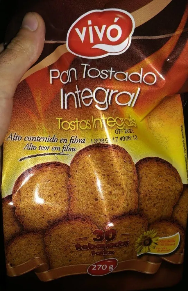 Pan tostado integral