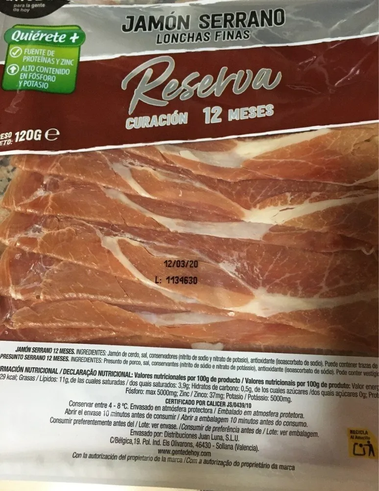 Jamón serrano reserva