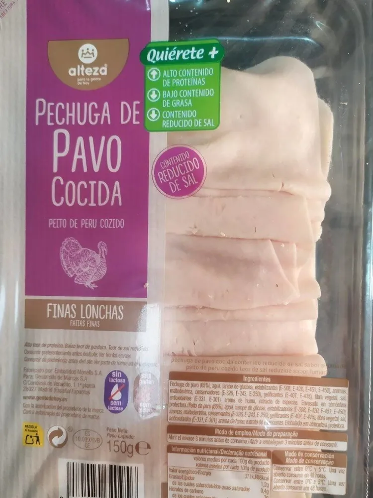 Pechuga de pavo cocida
