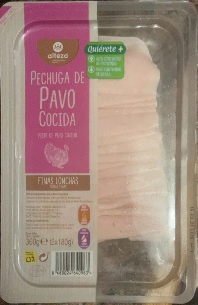 Pechuga de pavo cocida
