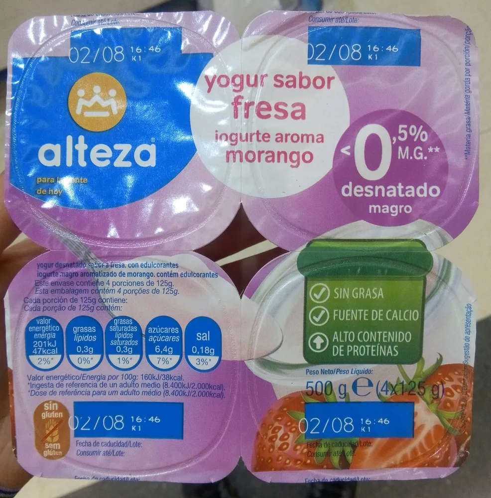 Yogur sabor fresa