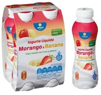Yogur líquido fresa y plátano