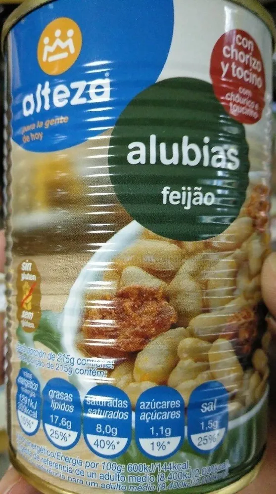 Alubias con tocino y chorizo