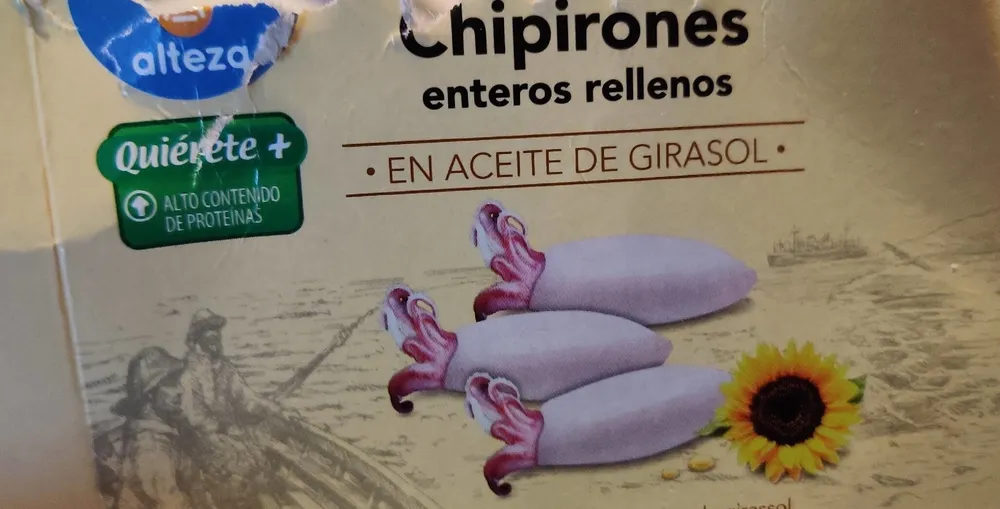Chipirones enteros rellenos