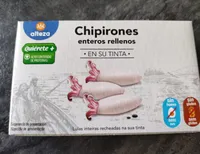 Chipirones enteros rellenos en su tinta