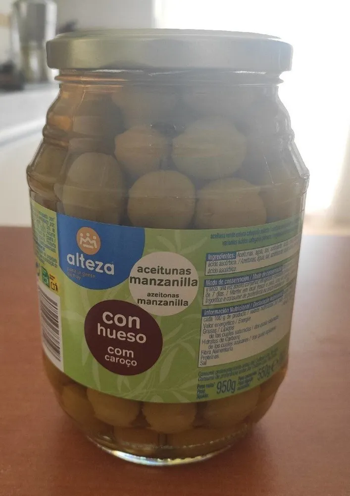 Aceitunas manzanilla con hueso