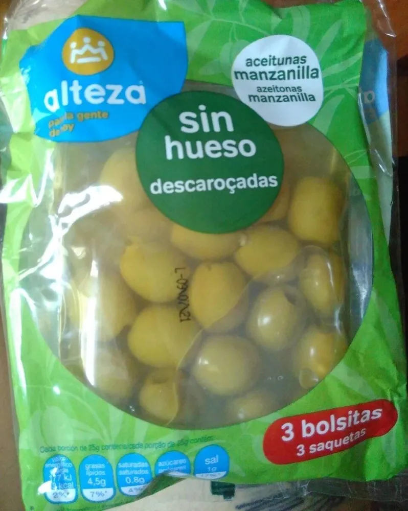 Aceitunas manzanilla sin hueso