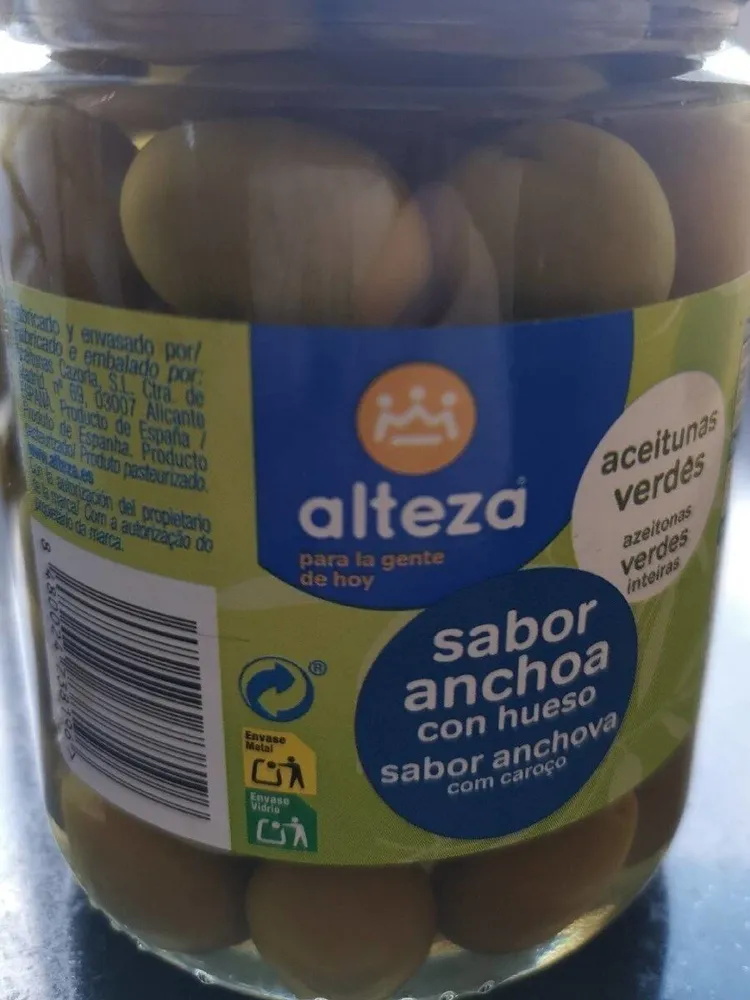Aceitunas sabor anchoa con hueso