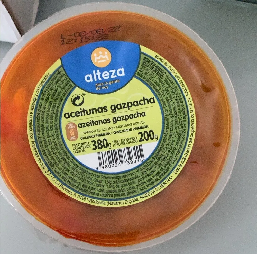 Aceitunas gazpacha