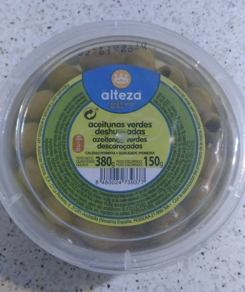 Aceitunas verdes deshuesadas