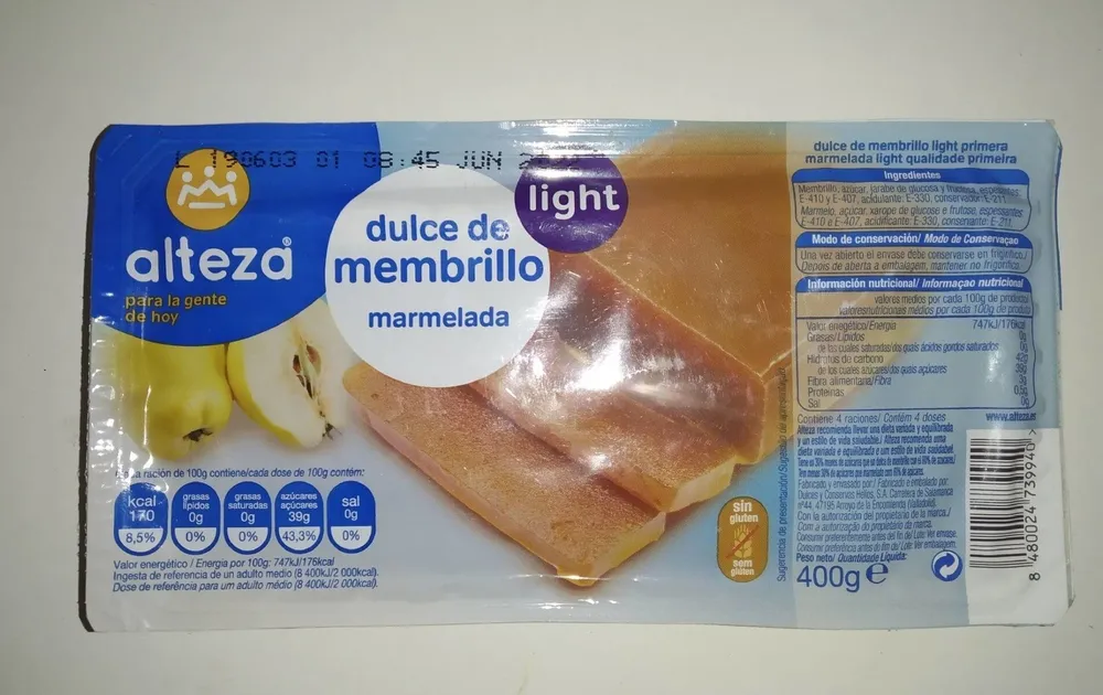Dulce de membrillo (light)