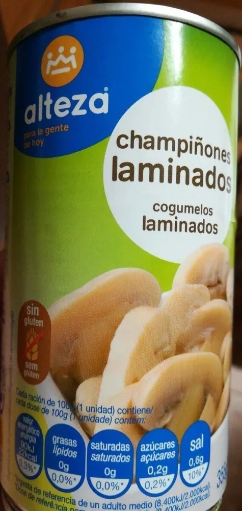 Champiñones laminados