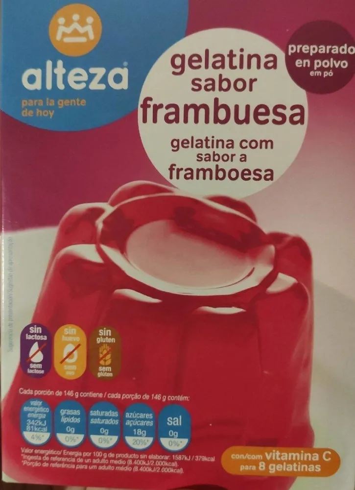 Gelatina sabor frambuesa