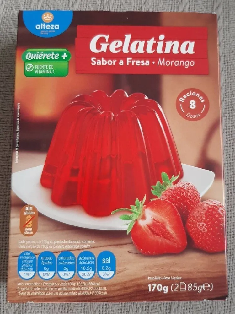 Gelatina Sabor a Fresa Morango