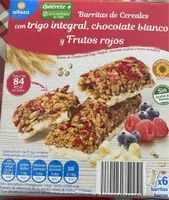 Barritas de cereales con trigo integral
