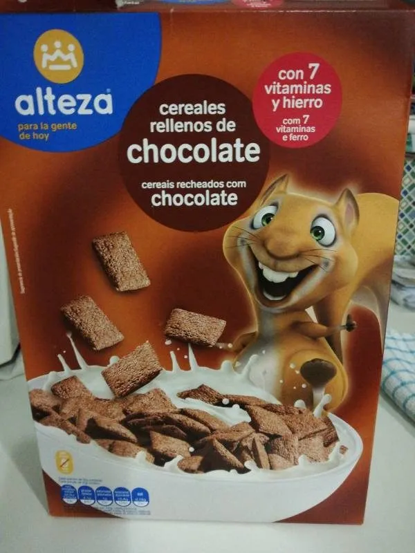 Cereales rellenos de chocolate