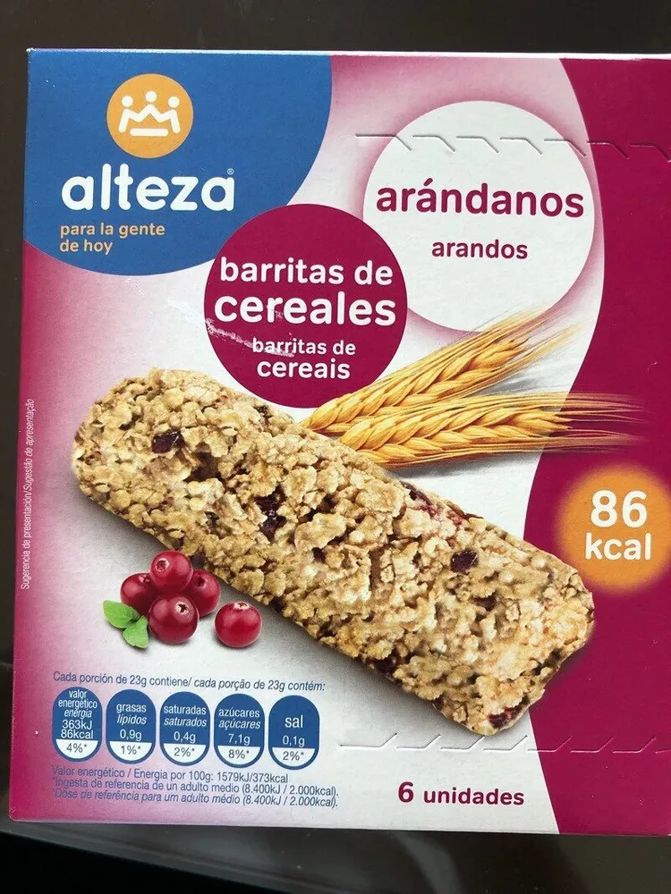 Barritas arándanos
