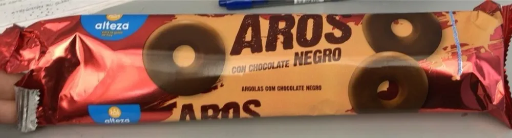Aros con chocolate negro
