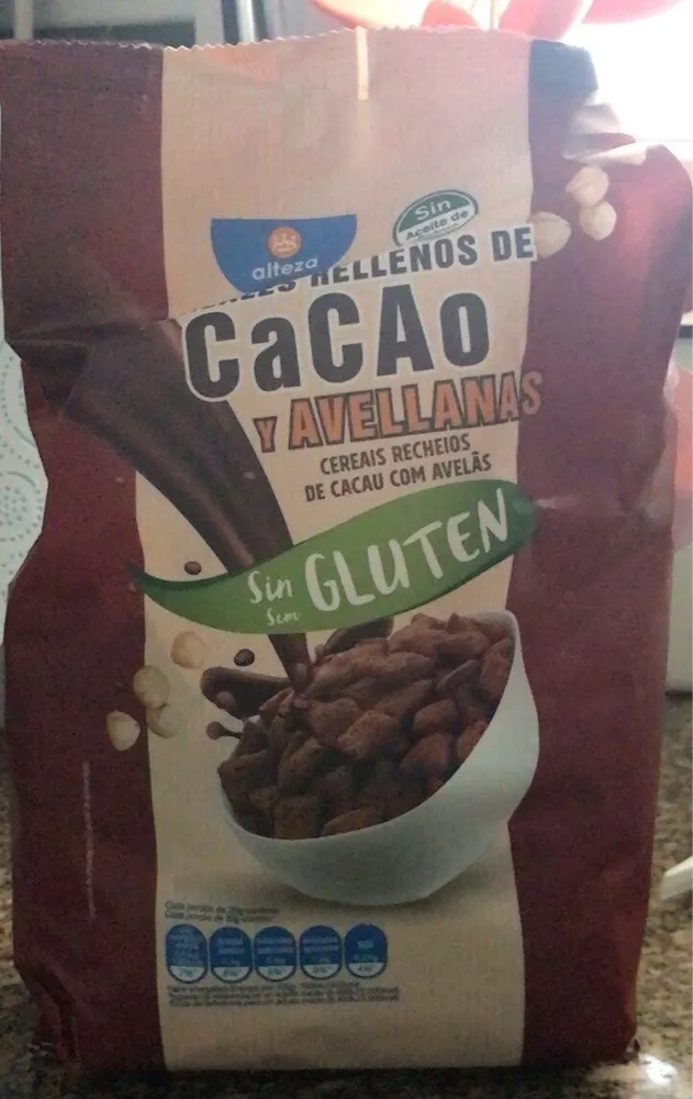 Cereales rellenos de cacao