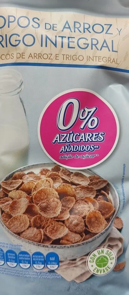Copos de arroz y trigo integral