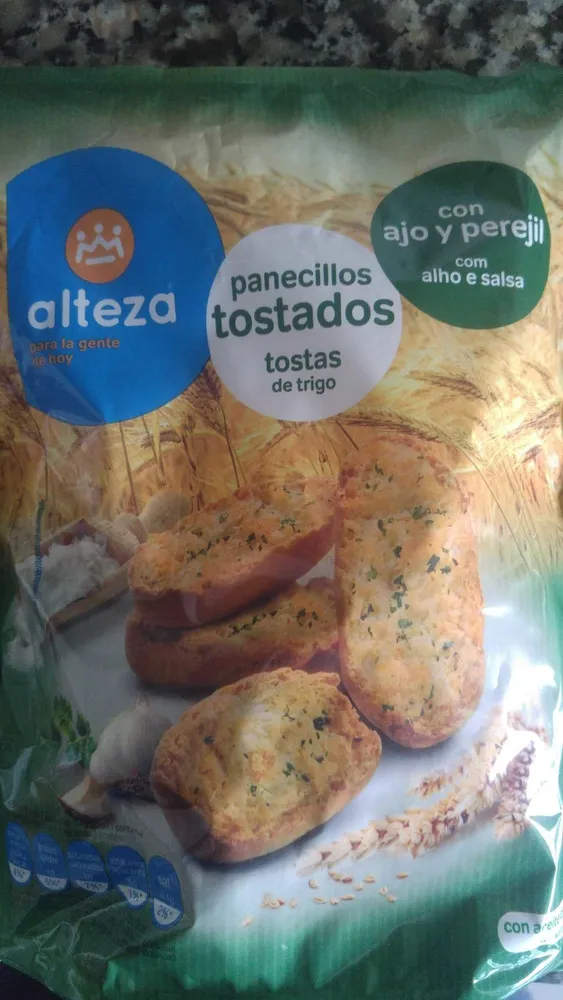 Panecillos tostados con ajo y peregil