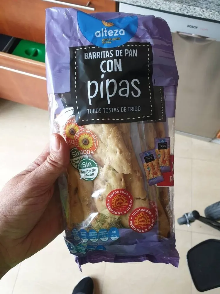 Barritas de pan con pipas