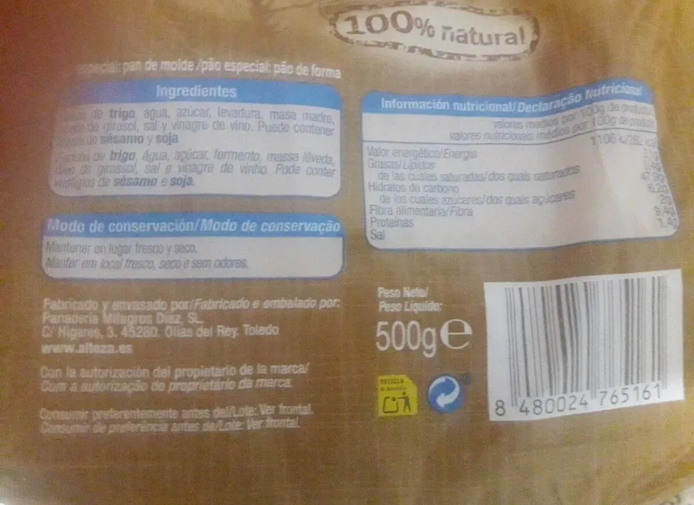 Pan de hogaza