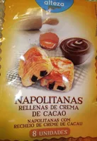 Napolitanas rellenas de cacao
