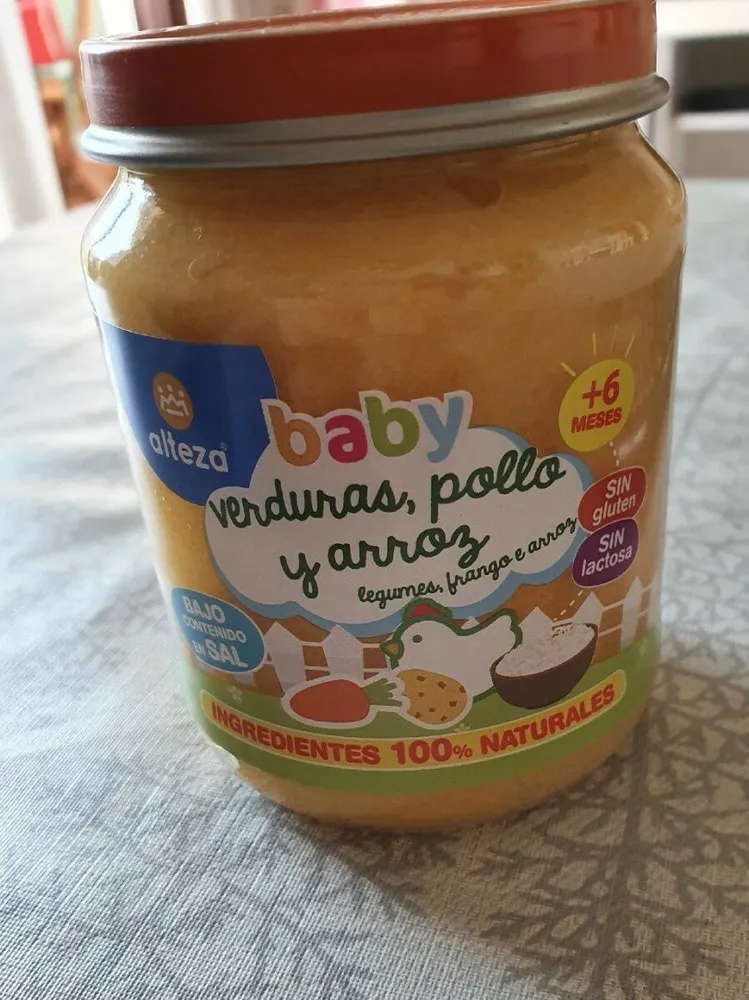 Baby verduras, pollo y arroz