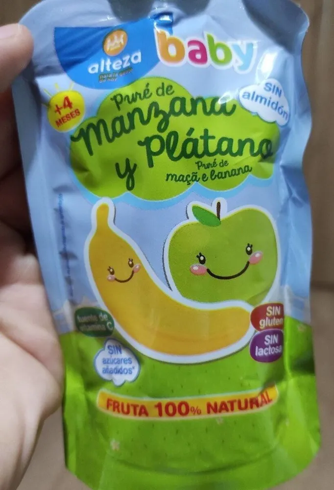 Puré de manzana y plátano