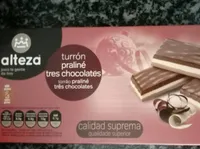 Turrón praliné tres chocolates
