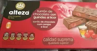 Turrón de chocolate con guindas al licor